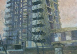 Een plek om te wonen 19, 2011 (olieverf op multiplex) door Trevor Burgess
