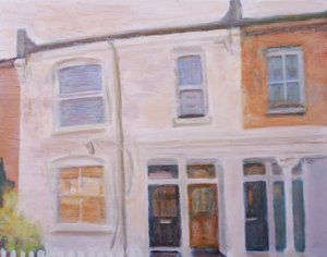 Een plek om te wonen 55, 2013 (olieverf op multiplex) door Trevor Burgess