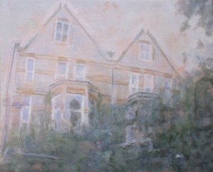 Een plek om te wonen 60, 2013 (olieverf op multiplex) door Trevor Burgess