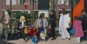 Bushalte, 2003 (olieverf op doek) door Trevor Burgess
