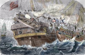 Verovering van de Kent door de Franse kaper Robert Surcouf (1773-1827) op het schip La Confidence op 7/10/1800 in de Golf van Bengalen