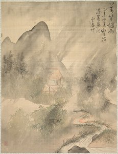 Tienduizend bamboes in de mist en regen door Tsubaki Chinzan