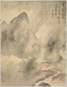 Tienduizend bamboes in de mist en regen door Tsubaki Chinzan