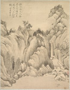 Waterval en rotsen door Tsubaki Chinzan