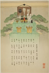Indexblad, uit de serie "Honderd No Dramas (Nogaku hyakuban)". door Tsukioka Kogyo