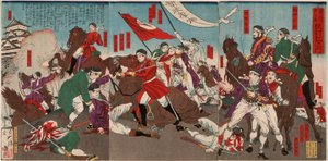 De dood van Murata Sansuke door Tsukioka Yoshitoshi