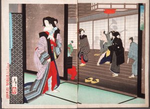 Het verhaal van Shiraito, een courtisane van het huis Hashimoto door Tsukioka Yoshitoshi