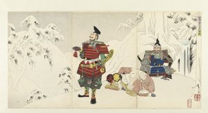 Uiteengaan van Yoshitsune en Shizuka gozen in de Yoshino-bergen, 1892
