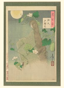 Yugao hoofdstuk uit het Verhaal van Genji: #29 van Honderd Aspecten van de Maan