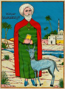 Sheikh Sidi Ahmed al-Tijani, oprichter van een soennitische jamfabriek Al-Tirania (Tijaniyya), in de 18e eeuw. Populaire beeldvorming, Tunesië.
