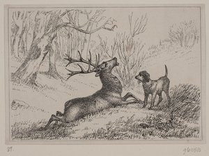 Illustratie bij het gedicht "Hjorten" van Gotfred Rode