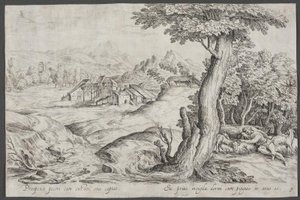 Landschap met een Stad en een Slapende Herder
