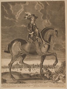 Oliver Cromwell te Paard door Ubekendt