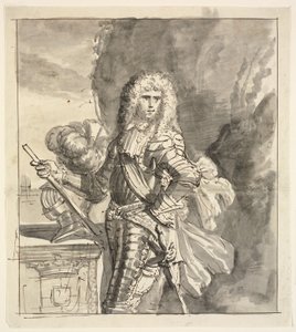 Portret van een veldheer. Kniehoogte, staand bij een balustrade door Ubekendt