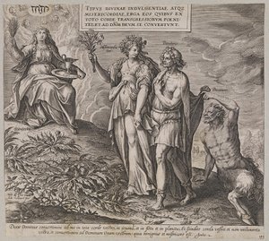 Titel, allegorie van boetedoening en schuldbewustzijn door Ubekendt efter Maerten de Vos