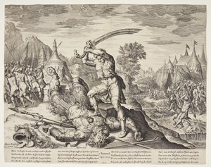 David die het hoofd van Goliath afhakt door Ubekendt efter ubekendt efter Maarten van Heemskerck