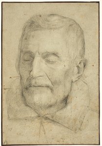 Portret van een man met gesloten ogen door Ubekendt italiensk