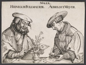 Portret van Heinrich Füllmaurer en Albrecht Meyer door Ubekendt tysk 1500 tallet