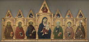 Maagd en Kind met Heiligen Franciscus, Andreas, Paulus, Petrus, Stefanus en Lodewijk van Toulouse, ca. 1317-21