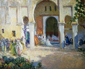 Oordeel van de Pasha, Fes 1924, schilderij