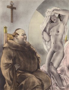 Brunelleschi illustratie voor Contes et Nouvelles de La Fontaine (kleurenlitho) door Umberto (after) Brunelleschi