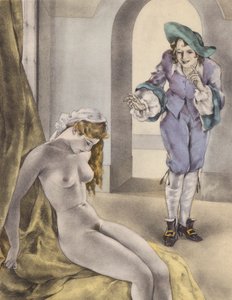 Brunelleschi illustratie voor Contes et Nouvelles de La Fontaine (kleurenlitho) door Umberto (after) Brunelleschi