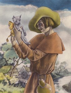 Brunelleschi illustratie voor Contes et Nouvelles de La Fontaine (kleurenlitho) door Umberto (after) Brunelleschi