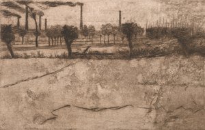 Landschap met Industriële Planten, 1909 door Umberto Boccioni