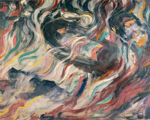 Stemmen: afscheid door Umberto Boccioni (1882-1916) (detail) door Umberto Boccioni