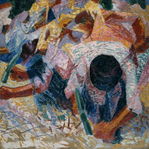 De straatplaveiers door Umberto Boccioni