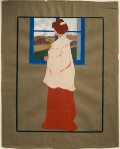 Vrouw bij raam (Herfst), circa 1908, door Umberto Boccioni