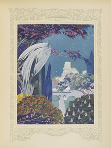 De mooie Blauwe Vogel bleef echter rond het paleis zweven, illustratie uit 