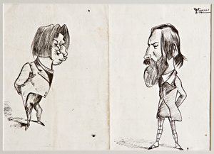 Karikaturen (Oost-Indische inkt op papier) door Umberto Tirelli