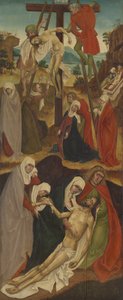 Altaarstuk met lijdensstations en kruisiging van Christus door Unbekannt (Oberbayerischer Meister, Ende 15. Jh., Werkstatt Jan Polak)