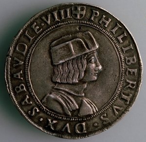 4-Testoon. Hertogdom Savoye, Italië, Voorzijde: Filibert II, Hertog van Savoye, 1497-1504 door Unbekannt
