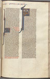 74. Fol. 463r, Handelingen, gehistorieerde initiaal P, de Hemelvaart, ca. 1275-1300 door Unbekannt