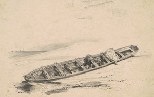 Een gestrand langschip, 19e eeuw