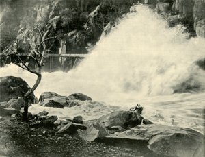 Een grote golf in de Cataract Gorge, nabij Launceston, 1901