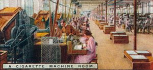 Een sigarettenmachinekamer, 1926 door Unbekannt