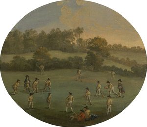 Een Spel Cricket De Royal Academy Club in Marylebone Fields, nu Regent