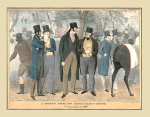 Een groep sportieve karakters in Epsom, ca. 1832 door Unbekannt