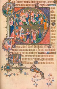 Een pagina uit de Egerton Bohun Psalter-Hours, 1370 door Unbekannt