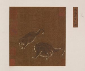Een paar driepotige padden, Ming-dynastie, 1368-1644 door Unbekannt