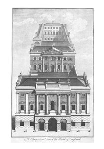 Een perspectivisch uitzicht op de Bank of England, ca. 1775