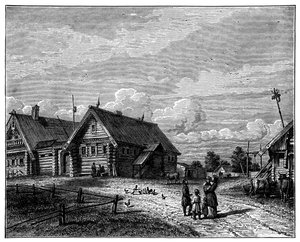 Een Russisch dorp in de zuidelijke landbouwzone, ca. 1890