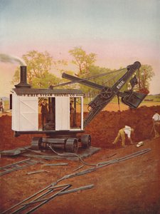 Een stoomgraafmachine aan het werk aan de Edgware Tube Extension, 1926