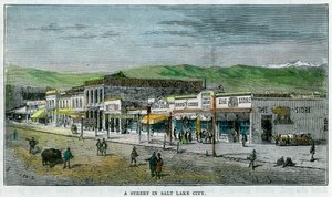 Een Straat in Salt Lake City, Utah, VS, c1880