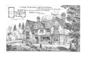 Een dorpsapotheek en parochiezaal gebouwd in East Kennett, Marlborough, 1884