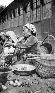 Een bazaar in Darjeeling, West-Bengalen, India, ca. 1910