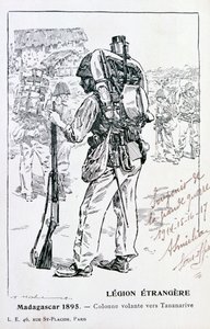 Een colonne van het Franse Vreemdelingenlegioen op weg naar Tananarive, Madagaskar, 1895 door Unbekannt